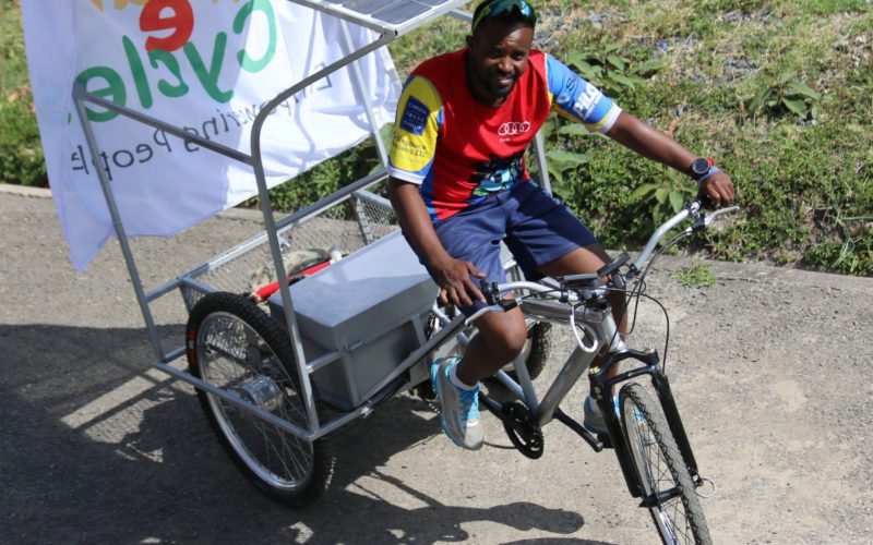 A Kenyan solar-powered bicycle reducing transport emissions